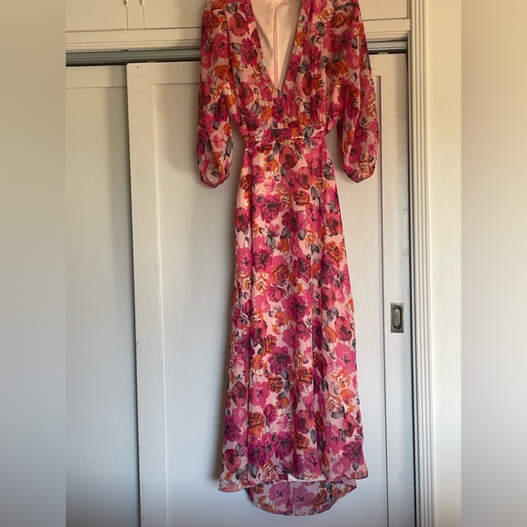 julia jordan Women's Chiffon V-Neck Fit & Flare Dress - Picture 5 of 8